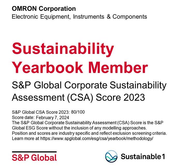 OMRON included in the S&P Global Sustainability Yearbook 2024 for fourth consecutive year