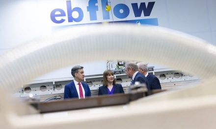 Chancellor and Ed Miliband visit Cambridge Vacuum Engineering to see Ebflow welding technology in action
