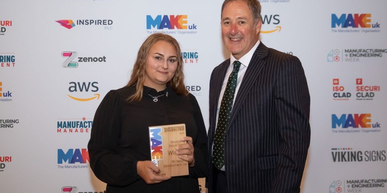 PB Design & Developments Ltd win prestigious Make UK “Manufacturer of the Region (South)” award