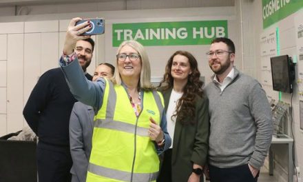 Ministerial visit to Specsavers’ manufacturing and distribution sites shines spotlight on apprentices